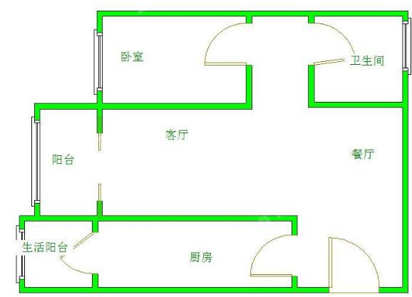 清河庭苑  1室1厅1卫   1100.00元/月室内图1