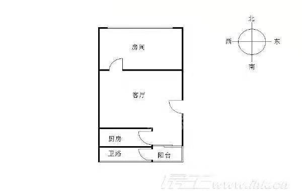 天源邻里坊  1室1厅1卫   1600.00元/月户型图