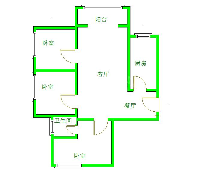 清溪雅筑  3室2厅1卫   2600.00元/月室内图1