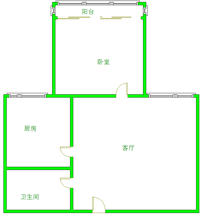 光华杏林  1室1厅1卫   1600.00元/月室内图1