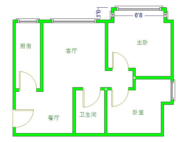 西城天下  2室1厅1卫   2600.00元/月室内图1