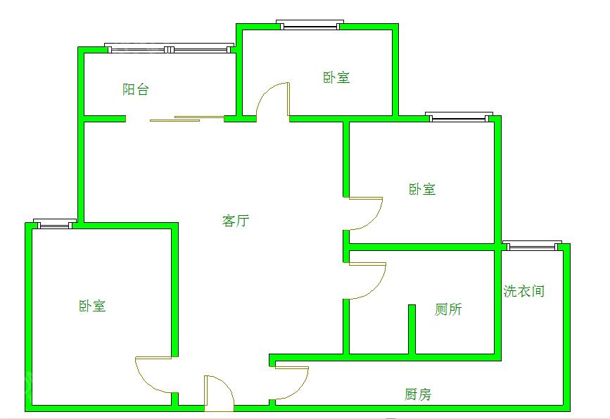 光华逸家  3室1厅1卫   2700.00元/月室内图1