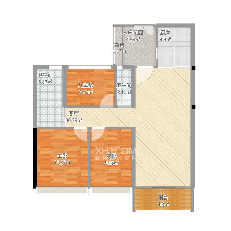 六福大厦  3室1厅3卫    35.8万户型图