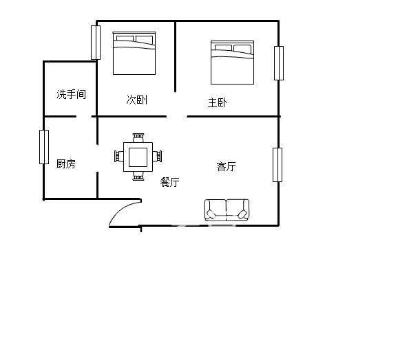 湘氮新三区铜藕路36号  2室2厅0卫   800.00元/月户型图