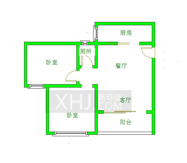 光华馨庭  2室1厅1卫   1800.00元/月室内图1