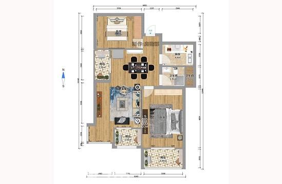鑫科明珠：3室1厅1卫3000元/月，装修精致，周边环境优美!
