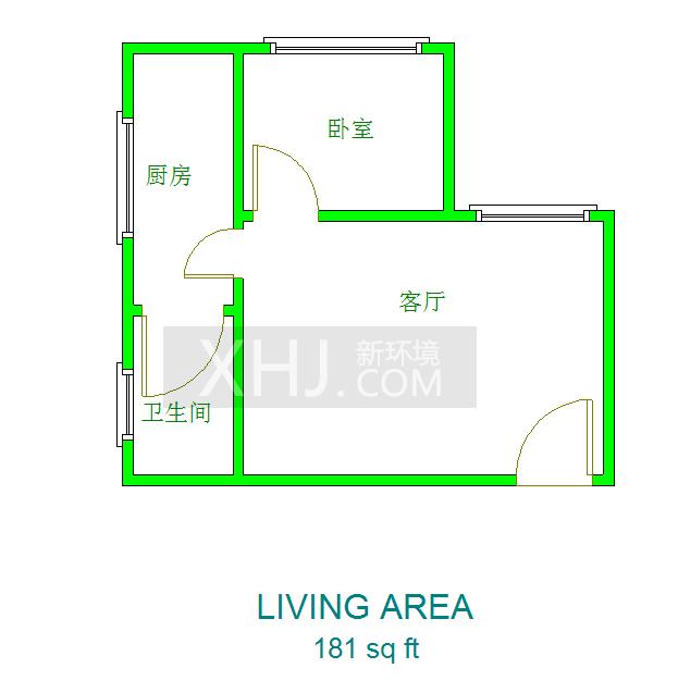 青森小区  1室1厅1卫   1600.00元/月室内图1