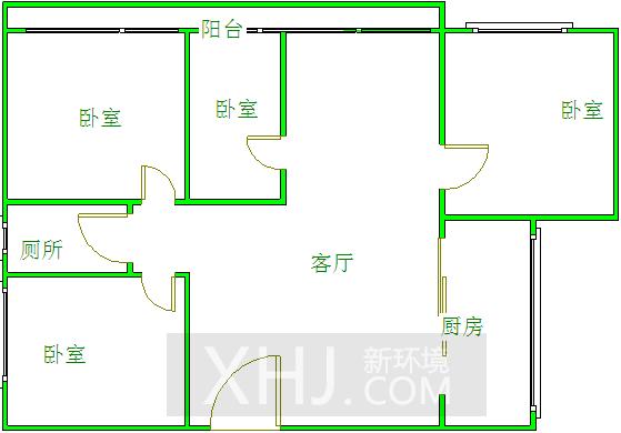 金地金沙府邸  3室2厅1卫   2500.00元/月室内图1