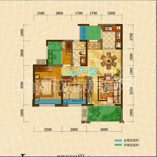 远大中央公园一期  2室1厅1卫   2000.00元/月室内图1