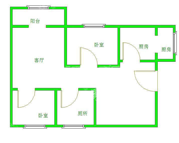 大源36号院  1室1厅1卫   1800.00元/月室内图1