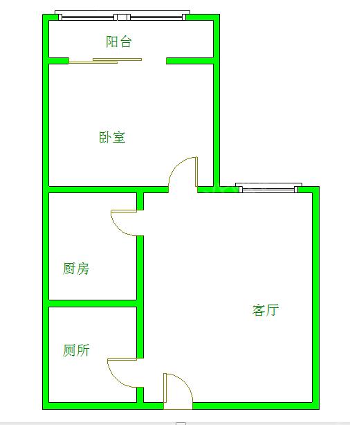 光华杏林  1室1厅1卫   1600.00元/月室内图1