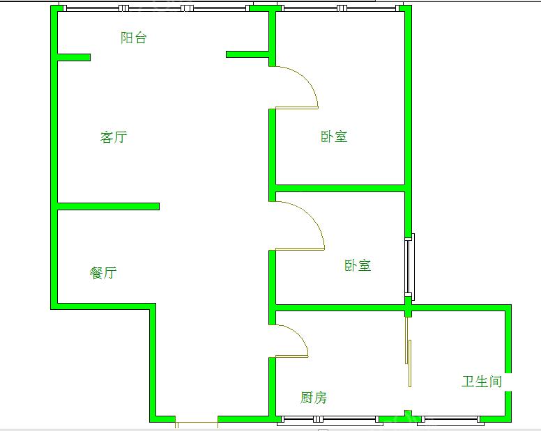 学府春  2室1厅1卫   1600.00元/月室内图1