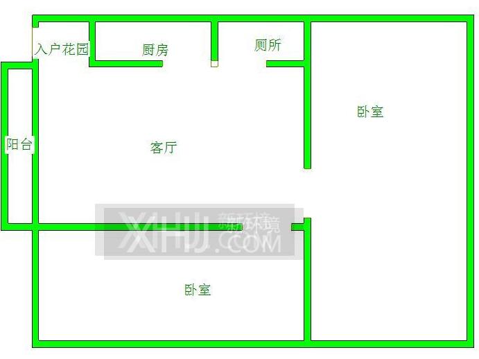 南湖国际5期  2室1厅1卫   1700.00元/月室内图1