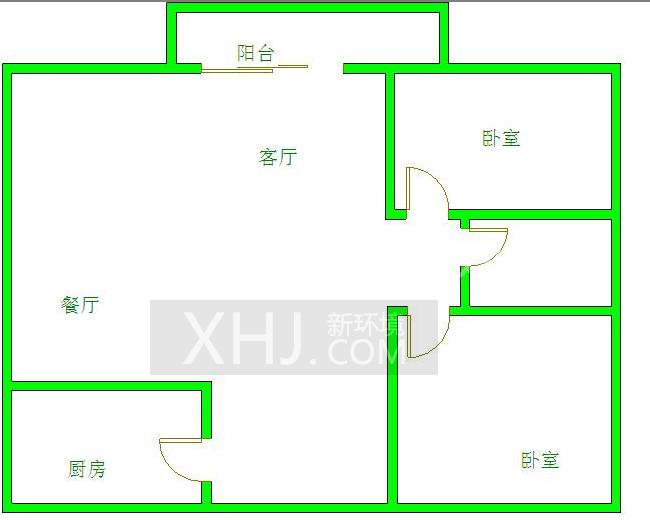 清河庭苑  2室2厅1卫   1300.00元/月室内图1