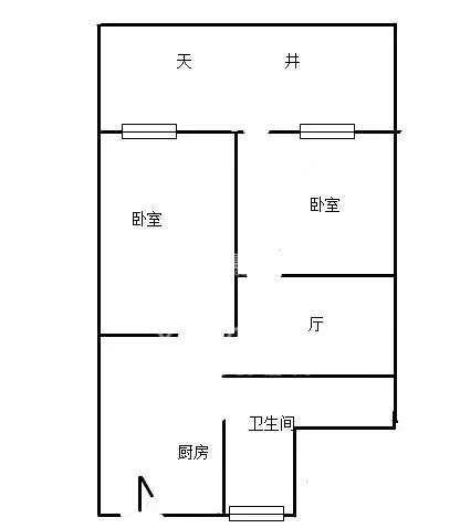 尚东家园  2室2厅1卫   1700.00元/月室内图1