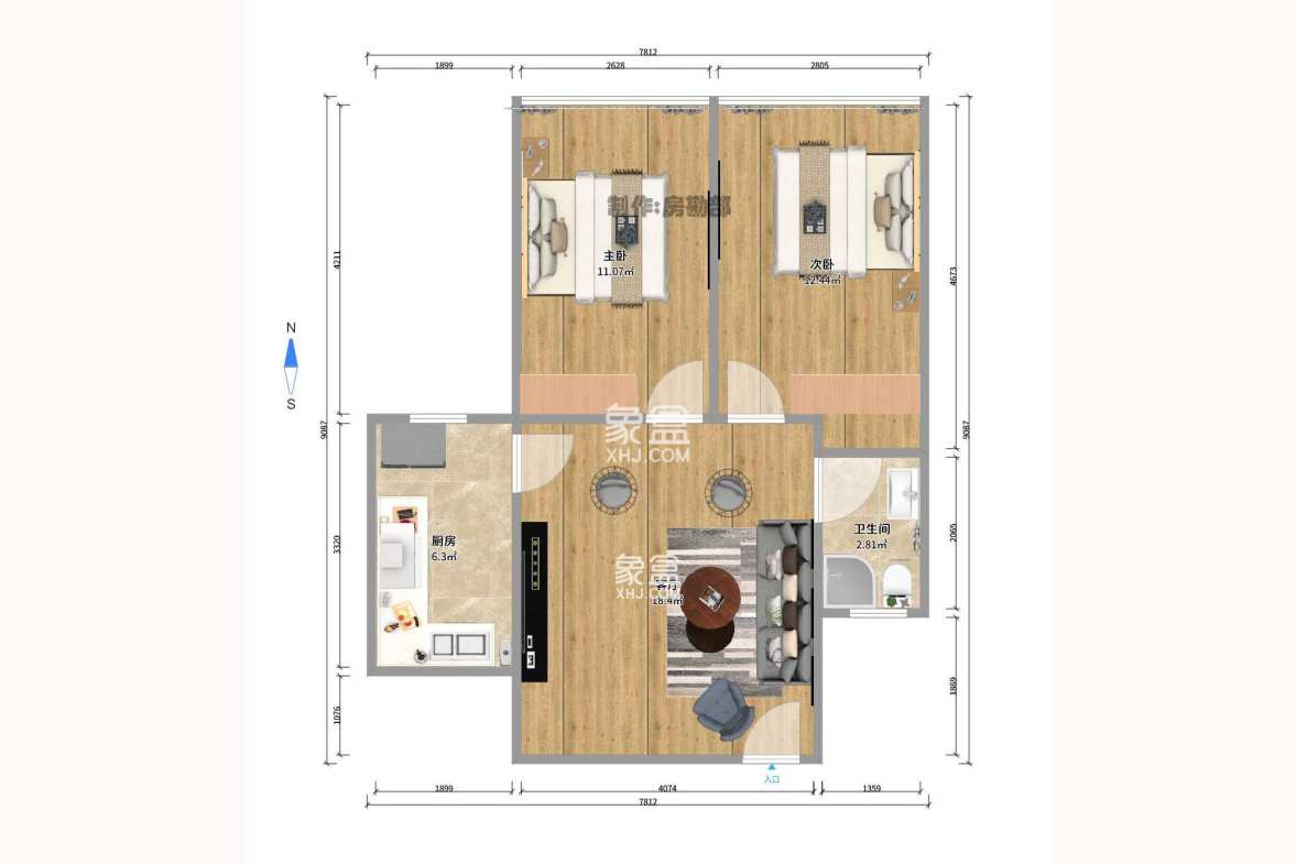 芙蓉同发 1室0厅1卫 2100.0元/月 芙蓉同发 1室0厅1卫 2100.0元/月户型图
