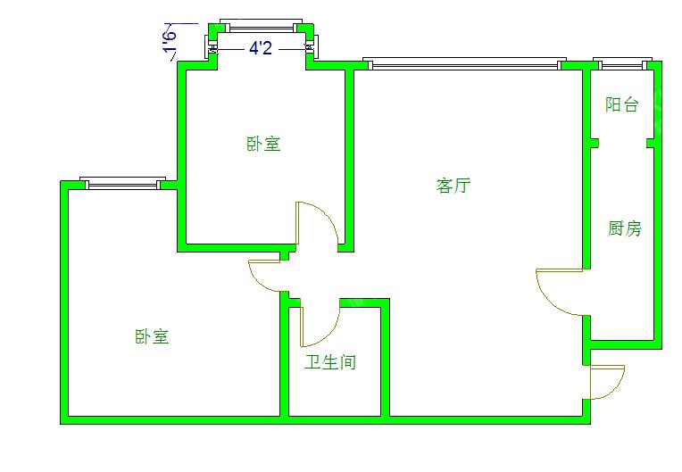 东原时光道  2室1厅1卫   2300.00元/月室内图1