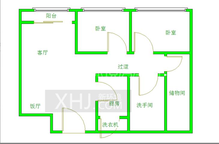 朗基龙堂  2室1厅1卫   2200.00元/月室内图1