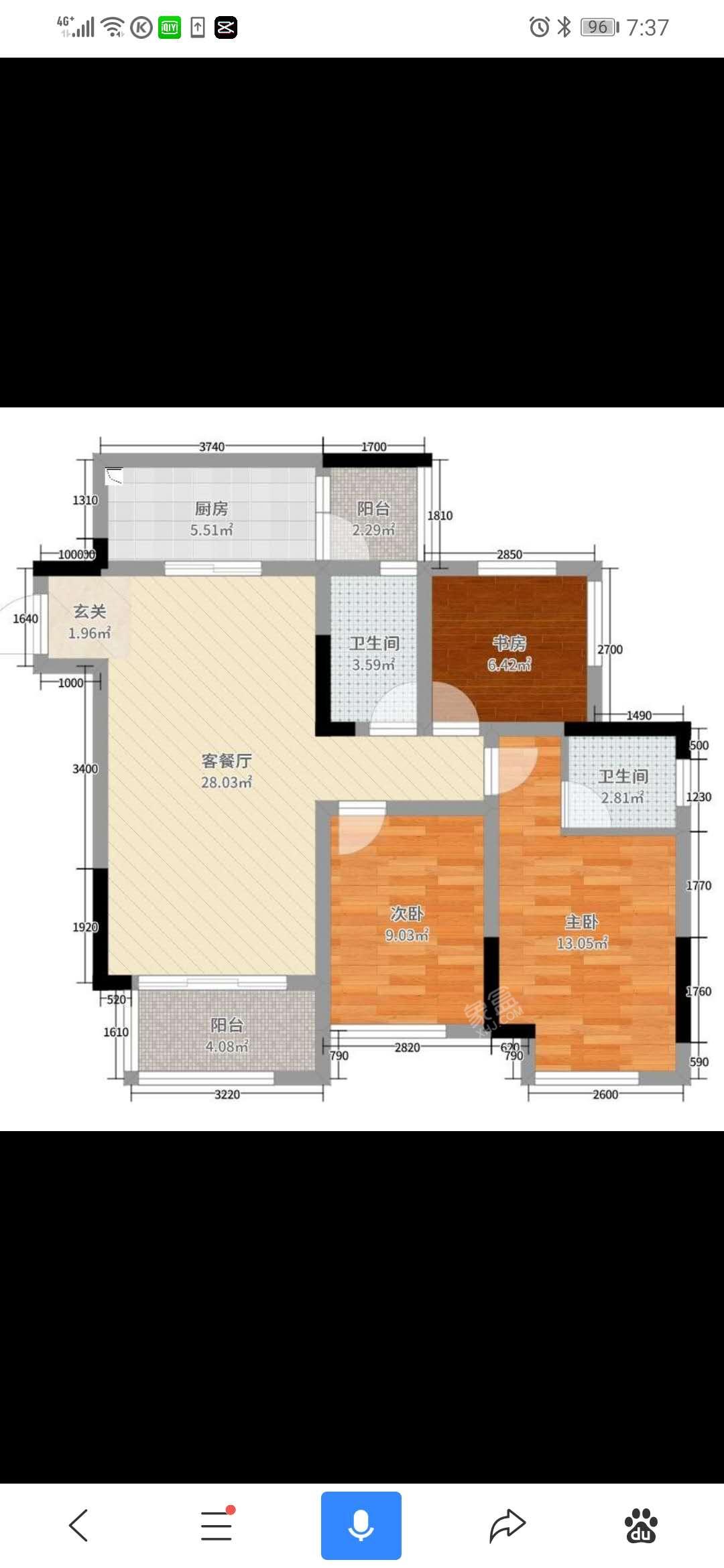 桃花仑办事处桃花仑社区  3室2厅1卫   42.80万户型图