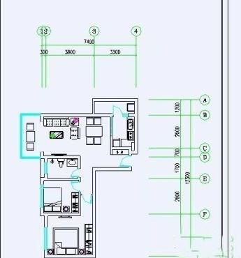 朗基龙堂  2室1厅1卫   2700.00元/月室内图1