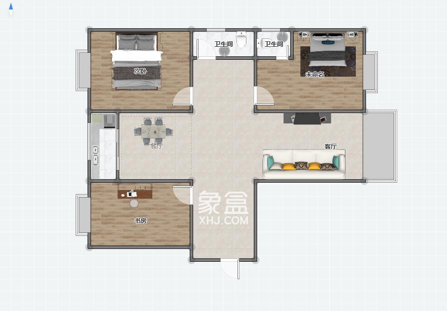 碧桂园  3室2厅2卫   102.00万户型图