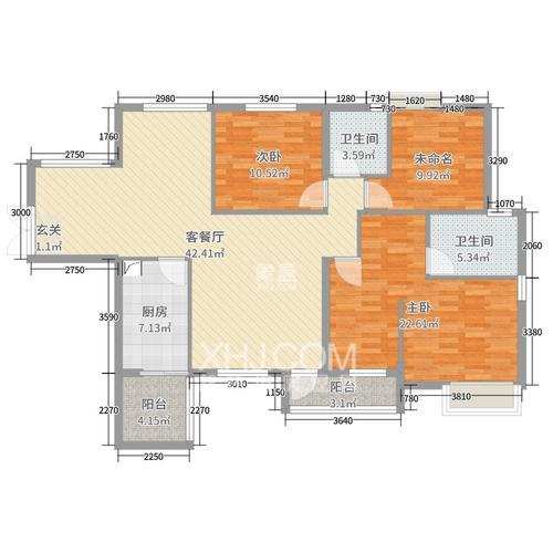 中天会展城SOHO公寓  3室2厅1卫   95.00万户型图
