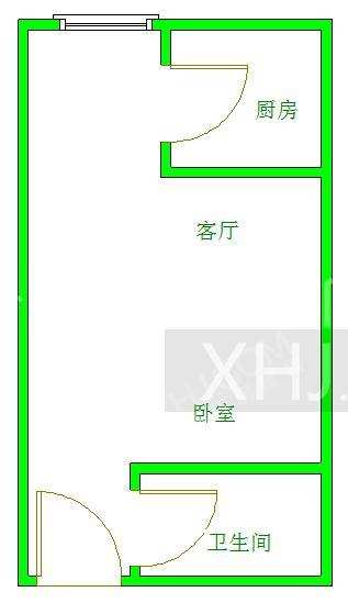 汇锦广场 1室0厅1卫 2500.00元/月 汇锦广场 1室0厅1卫 2500.00元/月户型图