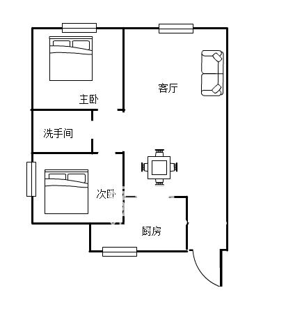 荷塘月色红旗南路46号  2室2厅0卫   1600.00元/月户型图