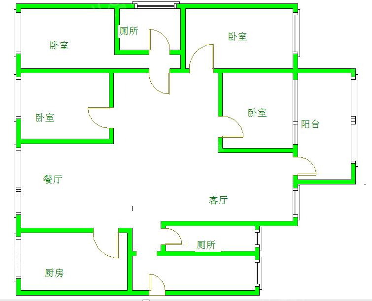 光华欣苑  3室1厅2卫   2600.00元/月室内图1