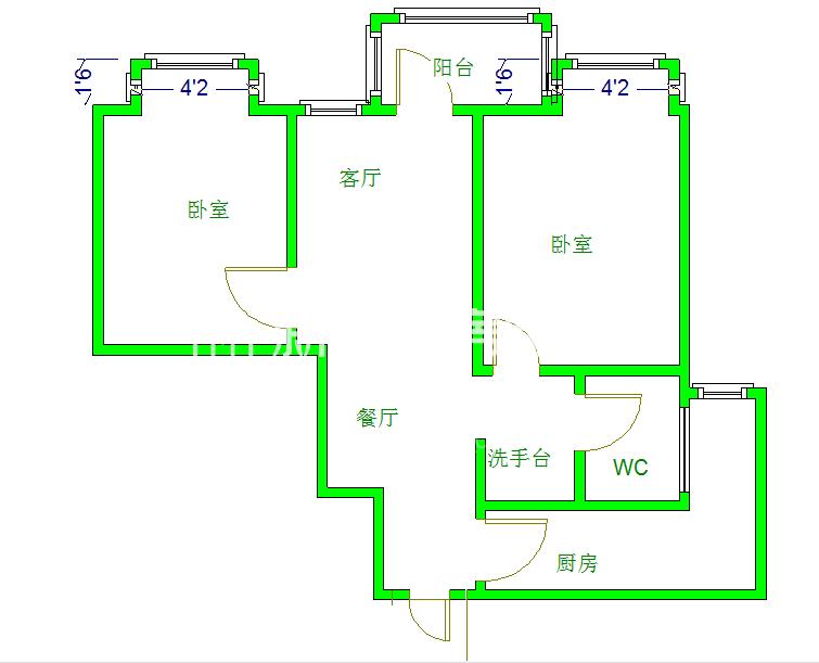 碧华邻  2室2厅2卫   2400.00元/月室内图