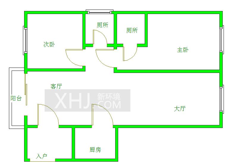 中铁丶西子香荷  2室1厅1卫   2700.00元/月室内图1