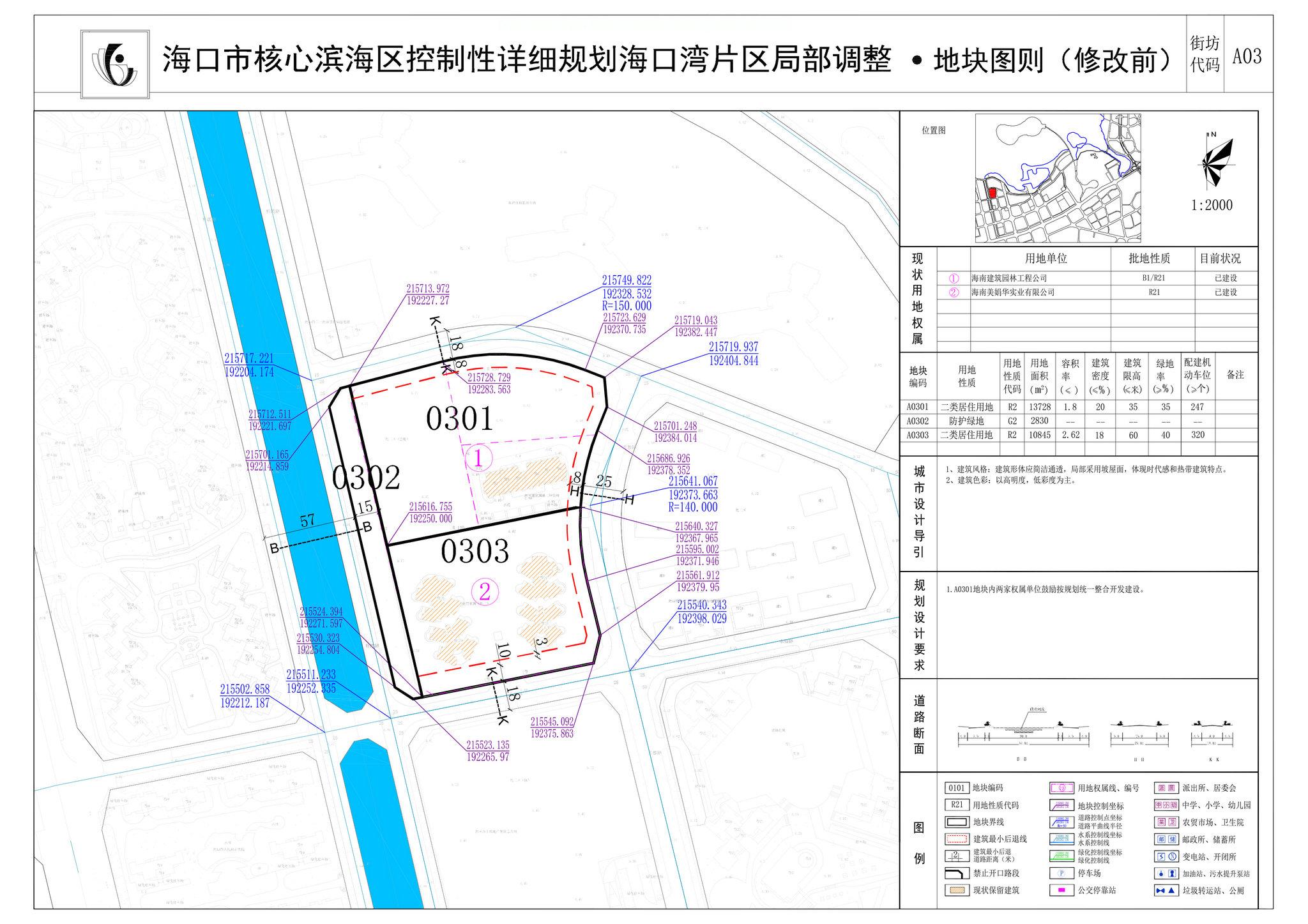 关于《海口市核心滨海区控制性详细规划海口湾片区》A1001-2、A0301局部地块规划修改公示启事