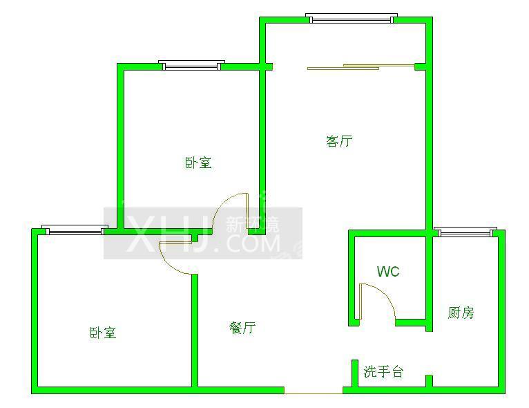 中铁丶西子香荷  2室1厅1卫   2600.00元/月室内图1