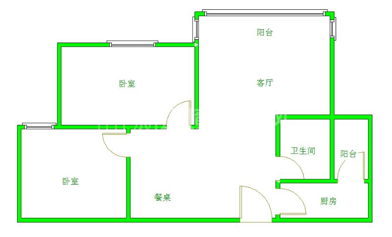 蜀都中心一期  2室1厅1卫   3500.00元/月室内图1