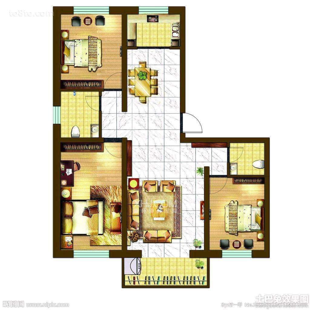 滨湖俊园  3室2厅2卫   3500.00元/月户型图