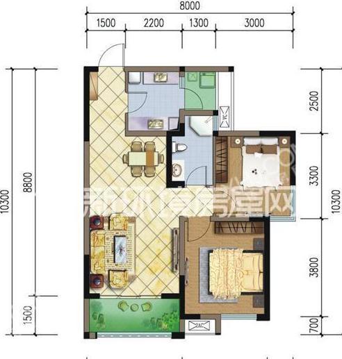 保利叶语  3室1厅1卫   2050.00元/月室内图1