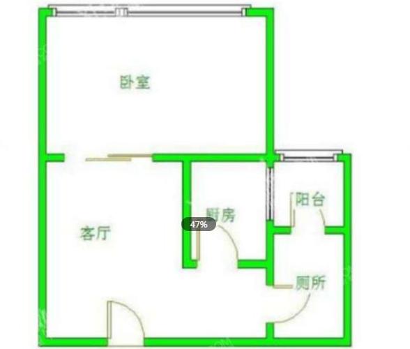 清河庭苑  1室1厅1卫   1300.00元/月室内图1