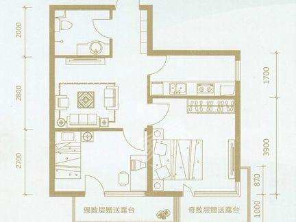 齐力碧水湾  2室2厅1卫    2300.0元/月 齐力碧水湾  2室2厅1卫    2300.0元/月户型图