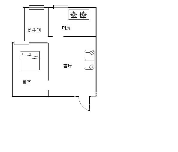 佳和大厦  1室1厅1卫   1200.00元/月户型图