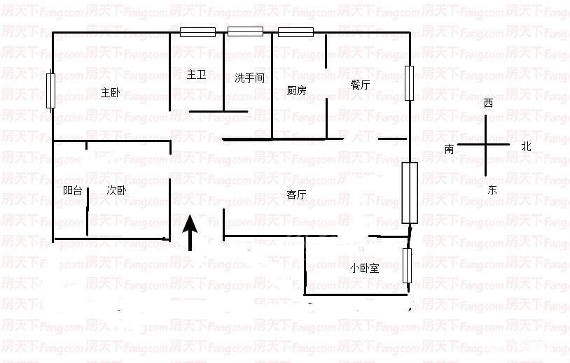 东成樽品首尔  2室2厅1卫   2700.00元/月户型图