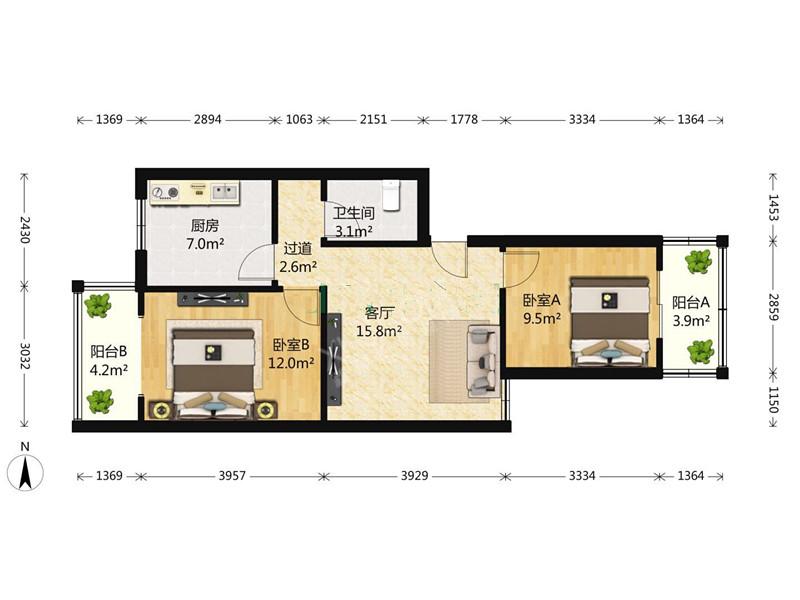 金瓯路330院  2室1厅1卫   150.00万