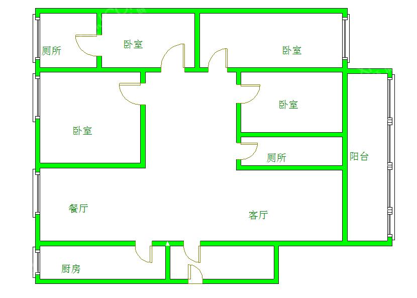 光华欣苑  3室2厅2卫   2700.00元/月室内图1