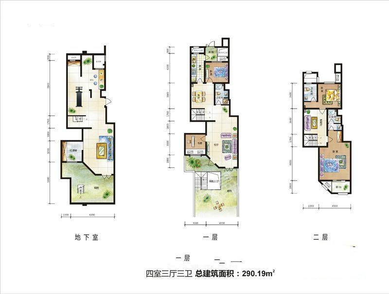 大华曲江公园世家三期  4室2厅2卫   650.00万户型图