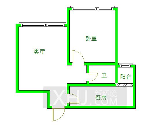 馨光华庭  1室1厅1卫   1500.00元/月室内图1