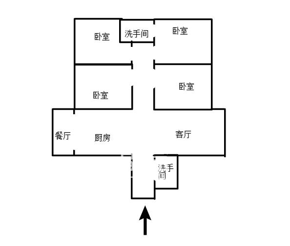 新华一村  1室1厅1卫   700.00元/月户型图