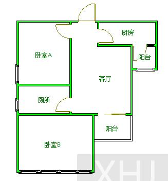 金阳易诚国际  2室2厅1卫   2000.00元/月室内图1