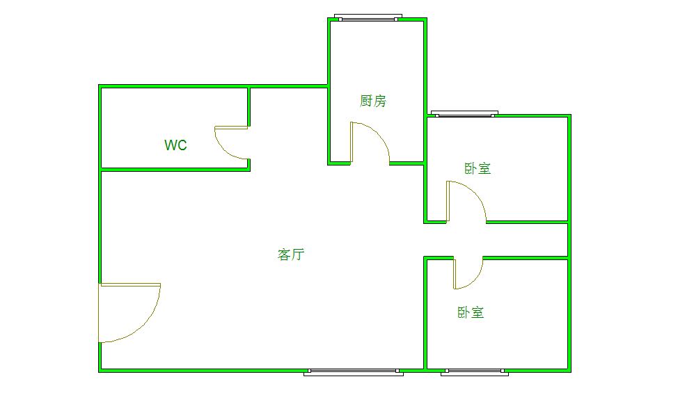 知贤坊  2室1厅1卫   1700.00元/月室内图1