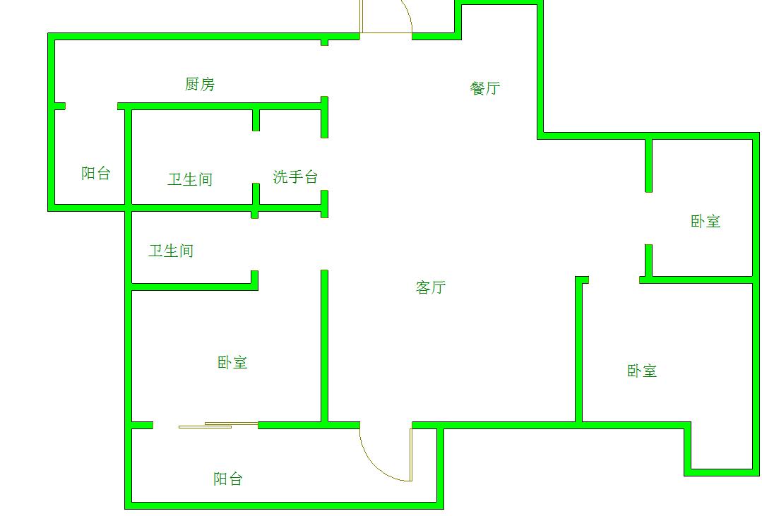 凯德风尚  3室2厅2卫   195.00万室内图1