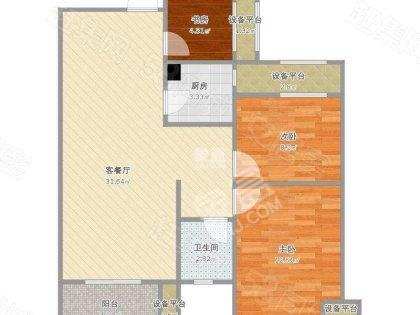 左岸巴陵 3室2厅2卫 2600.0元/月 左岸巴陵 3室2厅2卫 2600.0元/月户型图