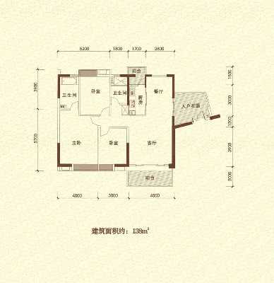 南飞鸿广场  2室2厅2卫   3300.00元/月室内图1